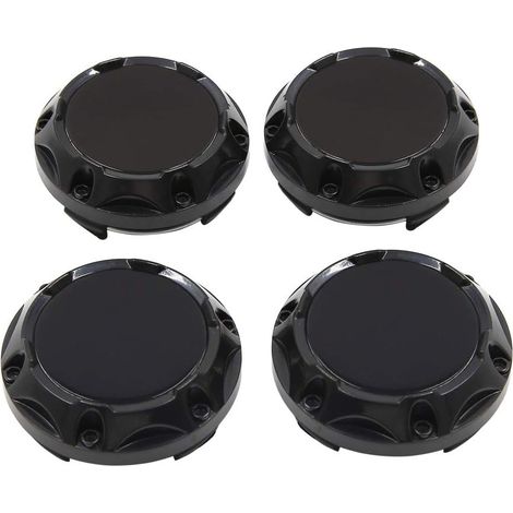 Cache-Moyeu De Roue Noir 64mm À 4 Clips pour Voiture Diamètre 64mm, Pour Roue Avant Et Arrière, Pour Voitures Et Camions, Inclut 4 Autocollants Badge, Installation Simple (1/4)