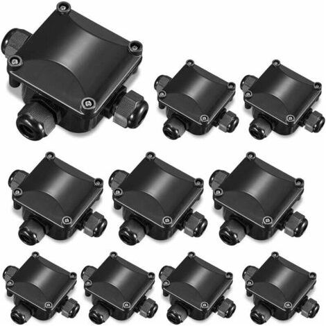 Boîte de Jonction, 10Pcs Boîtier de Raccordement, IP66 Connecteur Étanche 3 Voies, Extérieur Étanche, pour Câble de Diamètre 4-15 mm H174 (1/5)