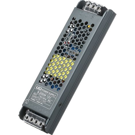 Adaptateur secteur ultra-mince pour ruban LED, transformateur AC190V-240V vers DC 12V 16,7A 200W, convertisseur de puissance à découpage pour usage intérieur (1/5)