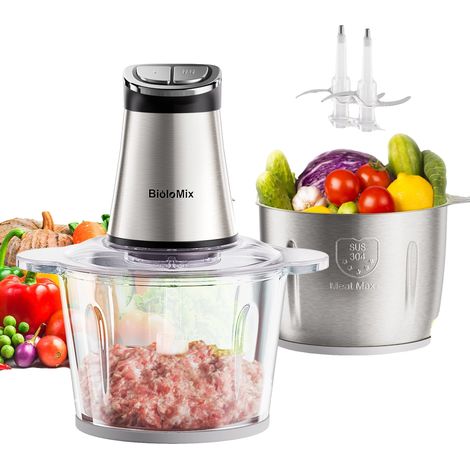 Robot da cucina, 2 ciotole, funzione multi-velocità, bianco, spina europea 220V-240V (1/2)