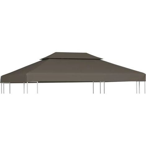 Toile de gazebo double couche, 310 g/m², 4x3 m, brun grisâtre. (1/5)