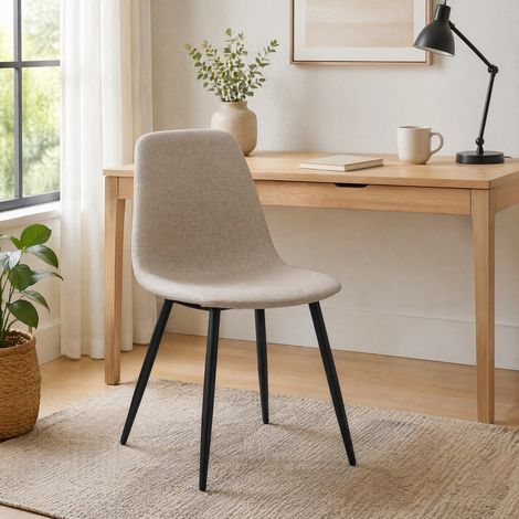 Sillas comedor de tela y metal juego de 2 OKMYHOME (1/5)