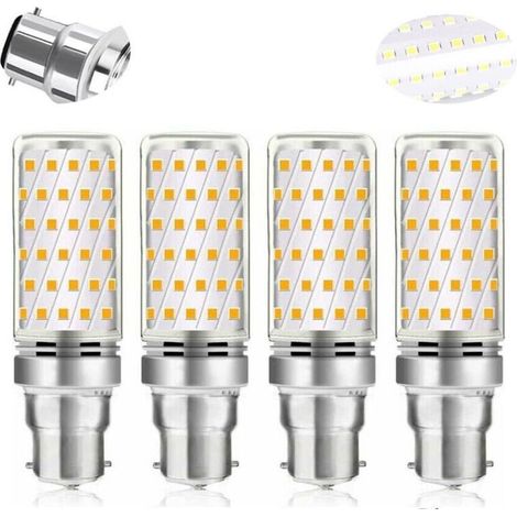 Ampoule LED Mais B22 16W Blanc Froid 6000K,Betterlife 1600LM, Équivalent Halogène B22 100W-120W, AC 230V, Ampoule B22 pour Garage/Studio, non-dimmable, lot de 4 [Classe énergétique A] zhuoxuan