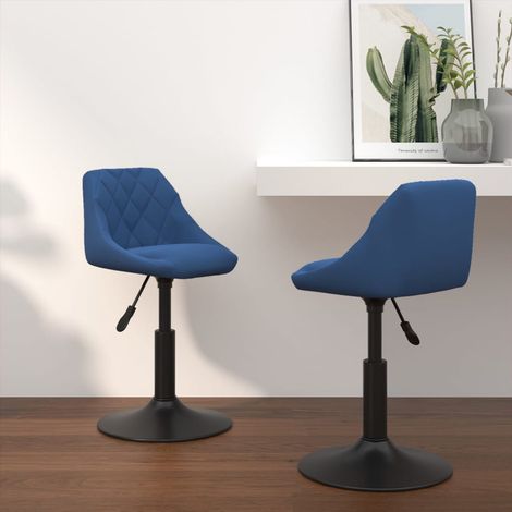 vidaXL Sedie da Pranzo Girevoli 2 pz Blu in Velluto (1/5)