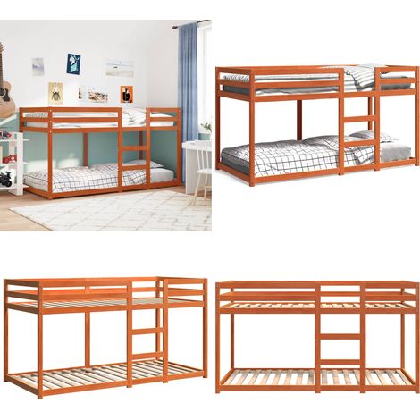 Etagenbett Wachsbraun 80x200 cm Massivholz Kiefer - Holzbett - Etagenbett - Jugendzimmer - Doppelbett - Kinderschlafzimmer - Home & Living