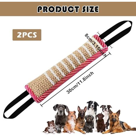 Boudin à Mordre Jouet pour Chien Boudin à Mordre en Jute pour Chiens Jouet Mordant Chiens Jute Boudins Mordant avec Deux Boucles Jouets Morsure Chien pour Petite Moyenne Grande Rouge (1/4)