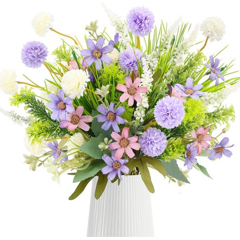 Fleurs artificielles de printemps, fleurs sauvages, hortensias en soie, bouquet de plantes, branches, décoration pour chambre, table, extérieur, arrangements, mariage, jardin, festival, cadeau (1/5)