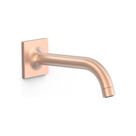 Bec mural fixe avec arrivée d'eau murale réglable en profondeur Or Rose Mat 24K - TRES 22118101OPM