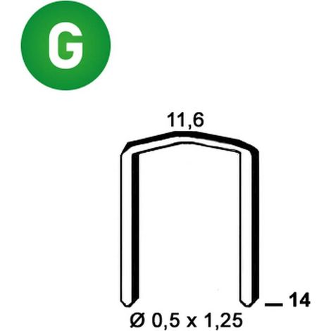 4 000 Agrafes Fb-14 - Galvanisées - 11.6x14x0.5x1.25 mm - D-Work (1/5)