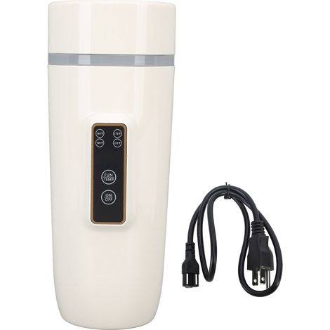 Bouilloire électrique portable à affichage numérique intelligent, réglage de température, voyage, prise américaine 110V, 0.6L, beige (1/5)