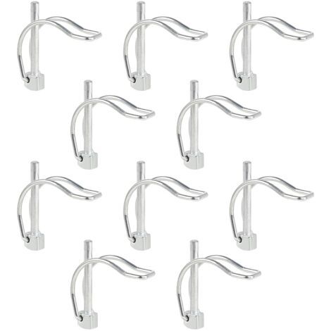 10 Pièces Goupille de Verrouillage Forme D 645mm pour Echafaudage, Goupille Motoculteur Acier au Carbone Galvanisé, Goupille Forme D Portable, Bien Démonté (1/5)