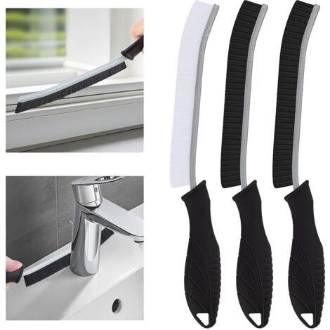 (3, Noir)Brosse de Nettoyage à Poils Durs, Brosse Joint Carrelage, Brosse Salle de Bain pour Les Toilettes, la Maison, la Baignoire, l'évier, la Fenêtre (1/5)