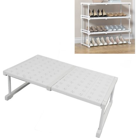 Ausziehbare Drahtregale für Schränke - Hochbelastbarer Kohlenstoffstahl - Von 47 bis 68 cm für Küche, Bad, Kleiderschrank - 1 Set (11 Zubehörteile) (1/5)