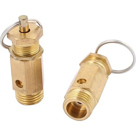 sourcing map Sécurité Valve Air Compresseur Pression Limitation Soupape 13mm Mâle Paquet 2
