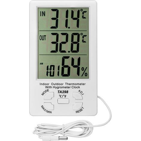TA298 Innen-/Außenthermometer, digitales elektronisches Thermometer mit großem Display und Sonde, Thermo-Hygrometer (1/5)