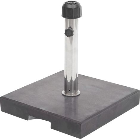 Base piede ombrellone quadrata HHG-625 granito marmorizzato 24kg nero