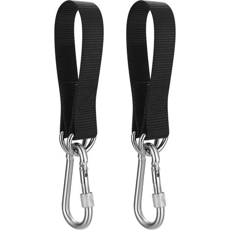 Kit de Suspension Hamac 2 Pièces, Sangle de Fixation pour Balançoire, Kit de Sangle de Balancelle avec Mousquetons et Anneaux en D, Système de Suspension pour Hamac et Balançoires Extérieures (1/4)