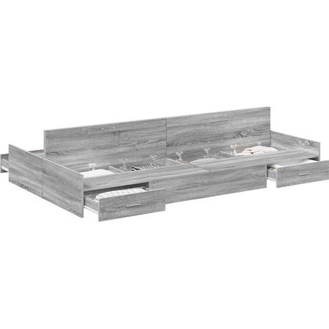 Maison Exclusive - Struttura letto con contenitore Grigio Sonoma 120 x 190 cm