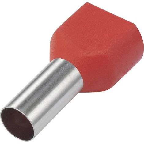 TRU COMPONENTS 1091320 Capocorda doppio 10 mm² Parzialmente isolato Rosso 100 pz.