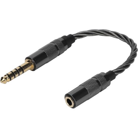 Câble adaptateur symétrique 4,4 mm vers stéréo femelle 3,5 mm avec fil de cuivre plaqué argent, compatible avec les lecteurs audio et DAP Sony NW-ZX300A, NW-WM1A, NW-WM1Z, PHA-2A, TA-ZH1ES. (1/5)