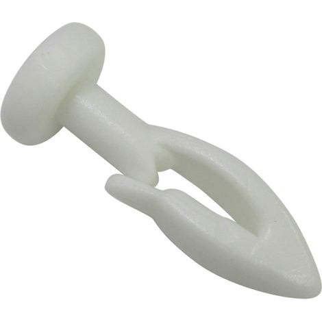 Glissière avec Crochet pour modèles de tringles à Rideaux GE et P2U, Universel, 30 Pièces, Plastique, Blanc (1/2)