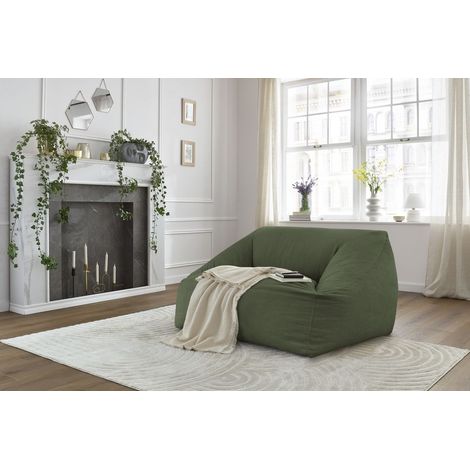 BOBOCHIC - Pouf ultra moelleux LILIBET velours côtelé Vert (1/5)