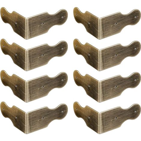 Lot de 8 Protections d'angle en Laiton Pur pour boîte à Bijoux en Bois, Accessoires pour Cadre Photo