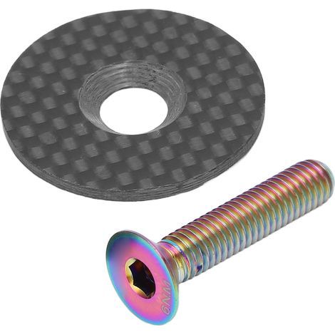 Cache-jeu de direction en fibre de carbone avec vis en alliage de titane pour VTT et vélo de route (1/5)