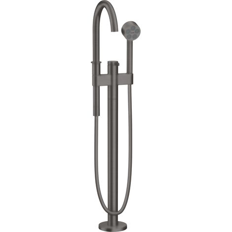 Axor One - Badewannenarmatur, Bodenmontage, mit Zubehör, chrom schwarz gebürstet 48440340 (1/2)