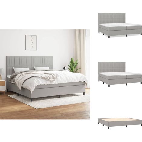 Boxspringbett mit Matratze Hellgrau 200x200 cm Stoff - Boxspringbett - Doppelbett - Bettenrahmen - Schlafsystem - Liegekomfort (1/5)