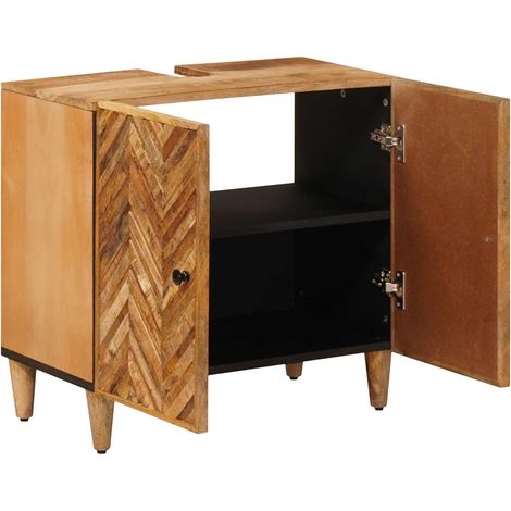 vidaXL Sink Cabinet with Door Brown 62 x 33 x 58 cm Solid Mango Wood