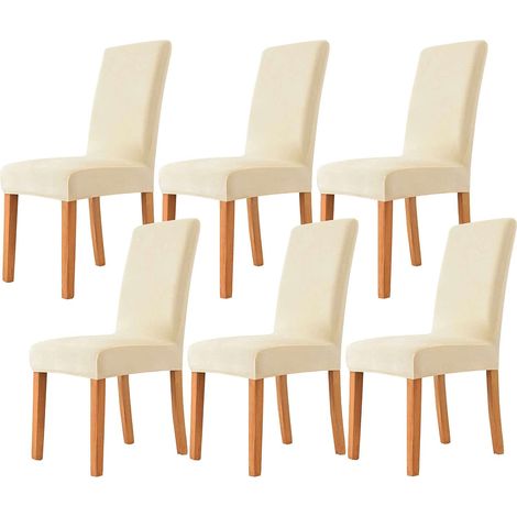 6 Pièces Housse de Chaise, Housse de chaise amovible et lavable, housse en daim (1/5)