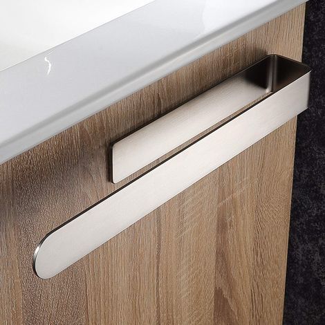 Porta asciugamani autoadesivo - 37 cm porta asciugamani semplice in acciaio inox per bagno (1/5)