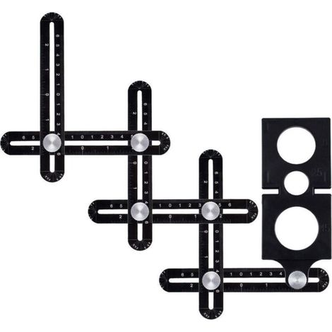 Schablonenwerkzeug, Winkelmessschablone, Mehrwinkelmesslineal, Winkelmessschablone aus Aluminiumlegierung, 6-seitige Winkelmessschablone, Mehrwinkellineal (1/4)