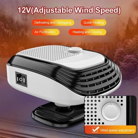 Chauffage soufflant pour voiture - - 12 V - 150 W - Fonction 2 en 1 - Dégivrage rapide (1/4)
