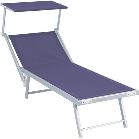 LETTINO POOL 186X61XH39CM BLU IN ALLUMINIO