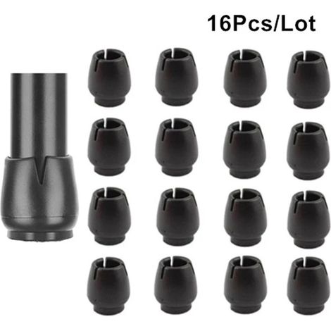 Set di 16 protezioni in silicone per gambe di tavoli e sedie - Cappucci antiscivolo per gambe di tavoli e sedie - Copripiedi protettivi per pavimenti in legno - Nero (1/2)
