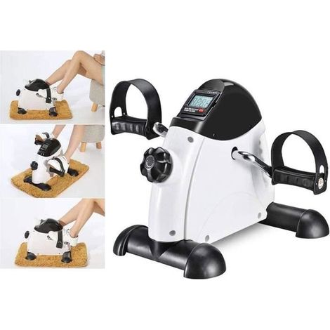 Mini Vélo D'appartement Pédalier avec Résistance Réglable - Blanc - Adulte - Mixte