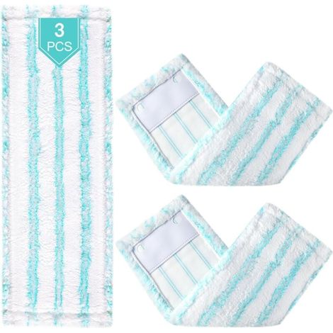 Lot de 3 housses de rechange pour balai d'essuie-glace Leifheit Profi XL Micro Duo/Profi XL Cotton Plus - Pour tous les types de sols - Élimine rapidement les taches - En microfibre efficace (1/4)