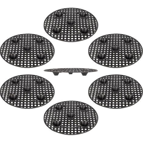 Set mit 6 Pflanzenständern/Topferhöhungen, stabile 30 cm/12 Zoll Stützen, schwarze runde Töpfe - FS4 - (1/5)