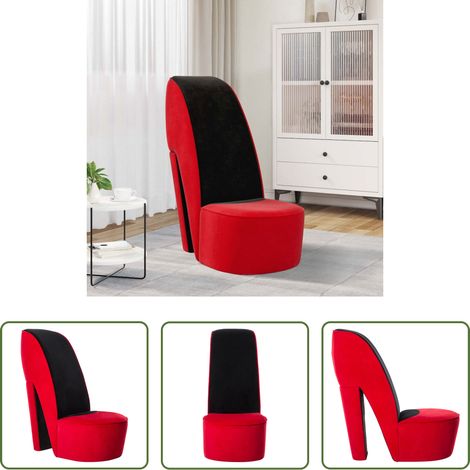 Samtstuhl -  Stuhl in Stöckelschuh-Form Rot Samt (1/5)