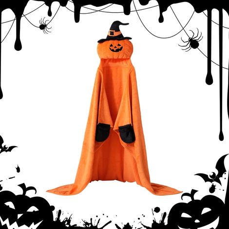 Tragebare Kapuzenpullover-Decke Halloween Plüsch-Poncho Feiertags-Kapuzen-Decke Für Frauen Männer Couch Fernsehen Filmnächte Campingausflüge Campingfreunde Zusammenkünfte Arbeiten (1/5)