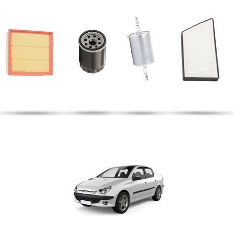 Kit tagliando 4 filtri compatibile con Peugeot 206 1.4 55kw dal 1998 (1/5)