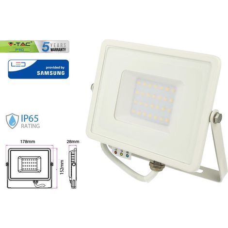 Faro Led Flood Light 30W IP65 Bianco Freddo Super Slim Carcassa Bianca Chip Samsung Garanzia 5 Anni SKU-405 (1/3)