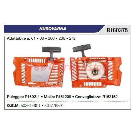 Anlasser HUSQVARNA Kettensäge 61 66 266 268 272 R160375