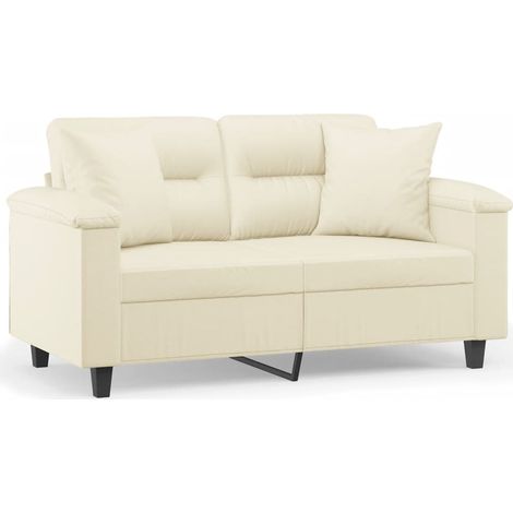 Maison Exclusive - Divano a 2 Posti con Cuscini Crema 120 cm in Similpelle