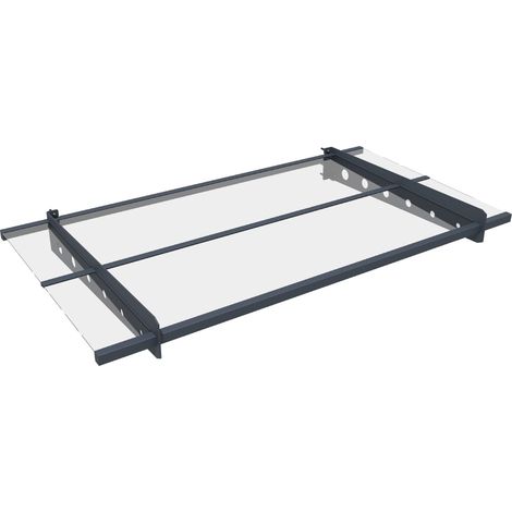 Westmann – Auvent en métal Osta 150 – Anthracite – 150x80 cm – Construction acier et aluminium – Panneaux en polycarbonate 3 mm (1/5)