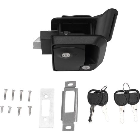 Serrure de porte de camping-car de remplacement, loquet en alliage de Zinc avec pêne dormant à palette, 4 clés pour remorques de voyage, transporteur de marchandises pour chevaux (1/5)