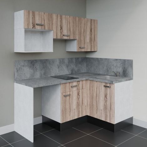Kitchenette d'angle KA03L-PT avec plan de travail et évier