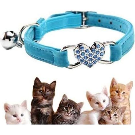 pair Collier Chats,Collier de Chat Ajustable en Velours Doux avec Cloche,Convient à la Plupart des Chats et Petits Chiens-Fei Yu (1/5)
